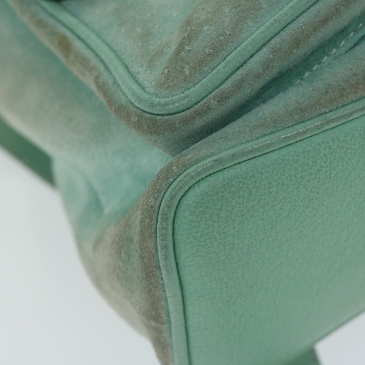 GUCCI Bamboo Backpack Suede Light Blue Auth 63986