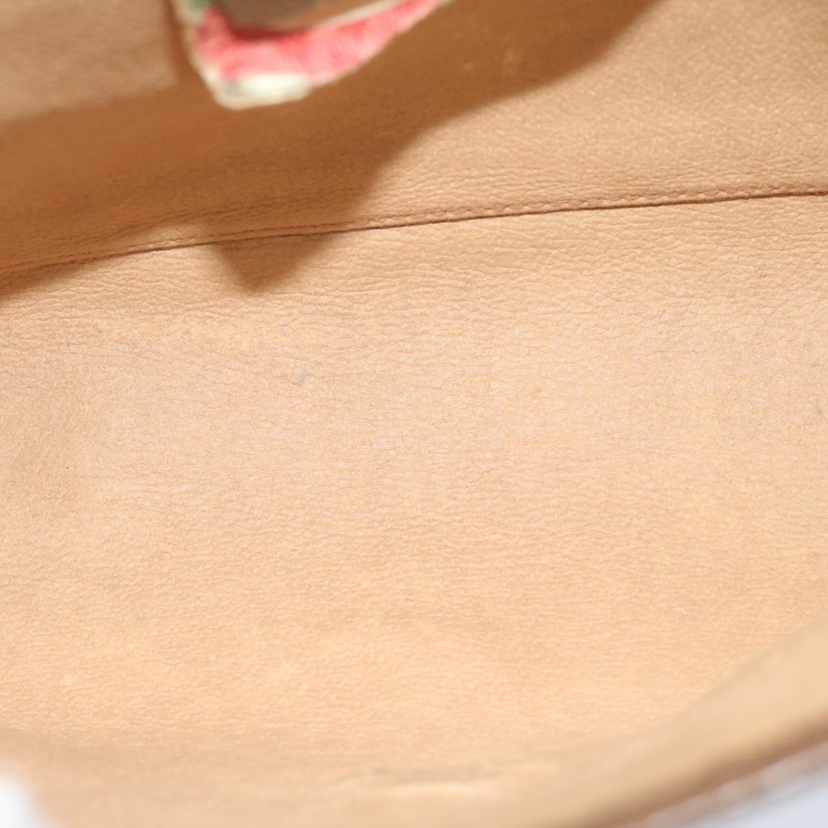 GUCCI GG Canvas Web Sherry Line Clutch Bag PVC Beige Green Red Auth 64005