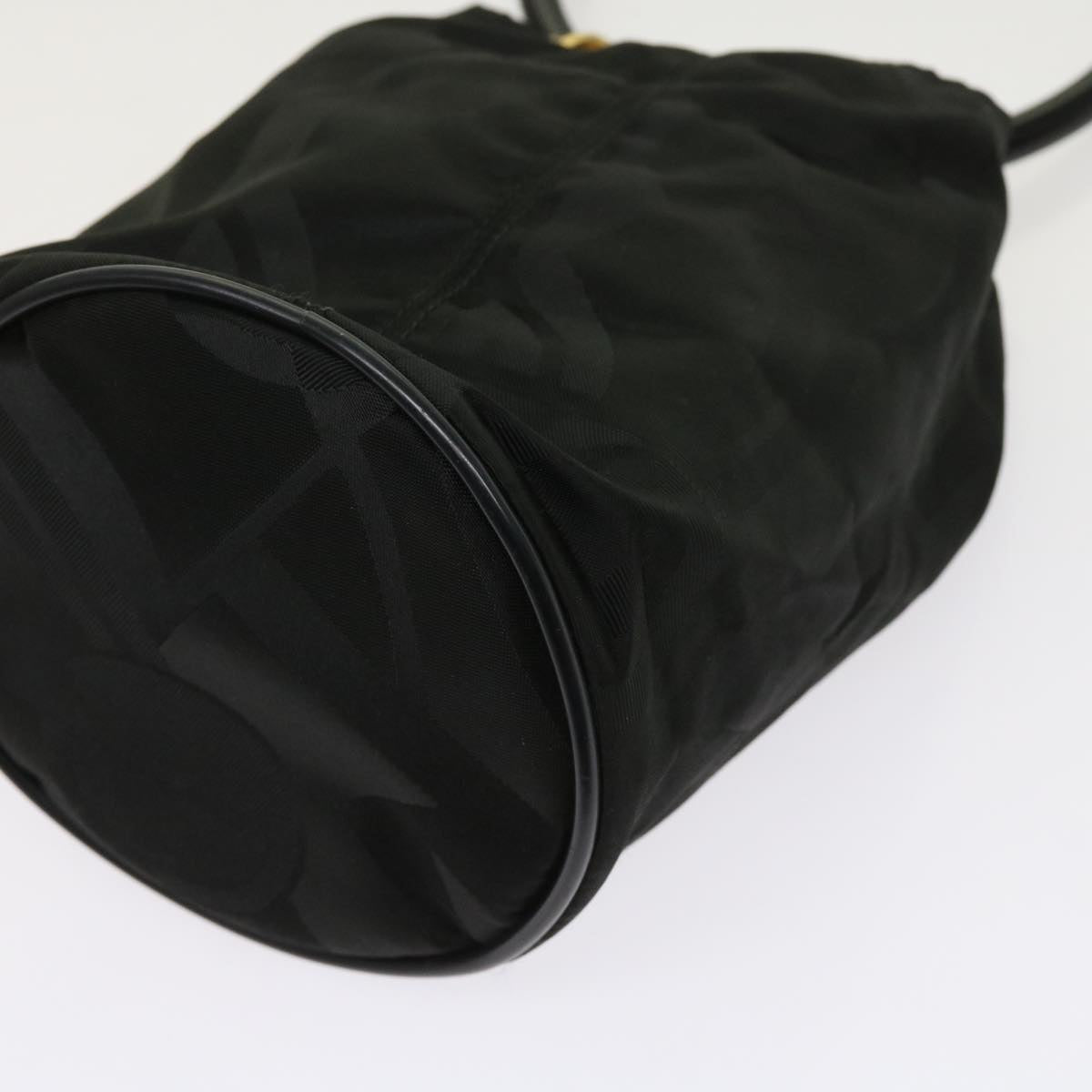Salvatore Ferragamo Hand Bag Nylon Black Auth 64218
