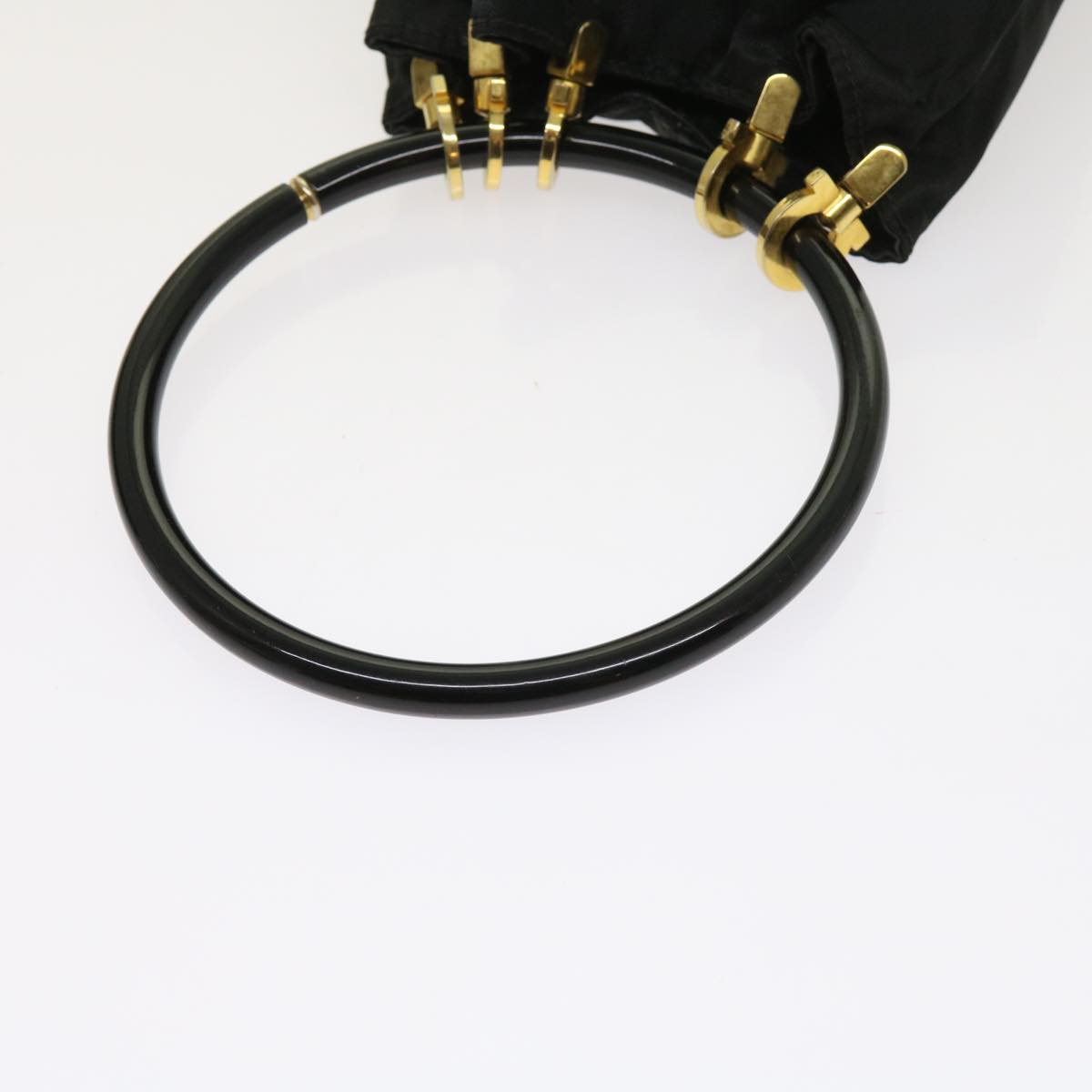 Salvatore Ferragamo Hand Bag Nylon Black Auth 64218