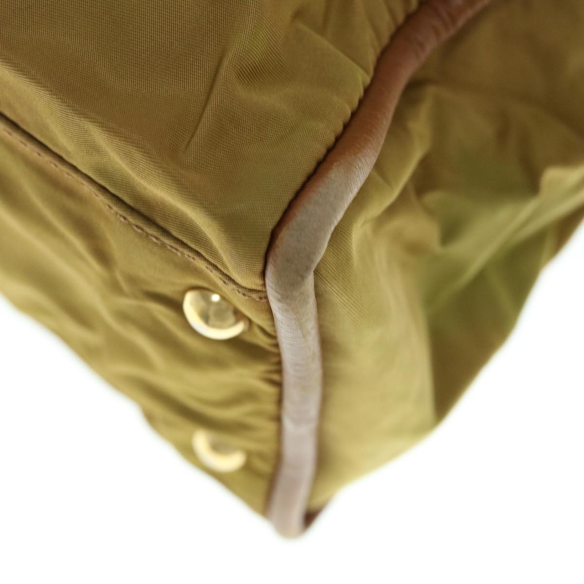 CELINE Hand Bag Nylon Khaki Auth 64274