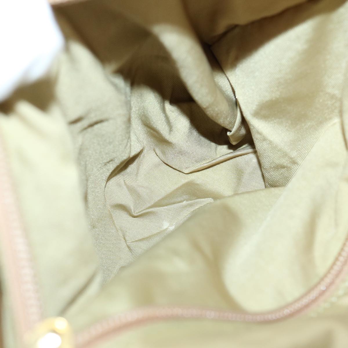 CELINE Hand Bag Nylon Khaki Auth 64274