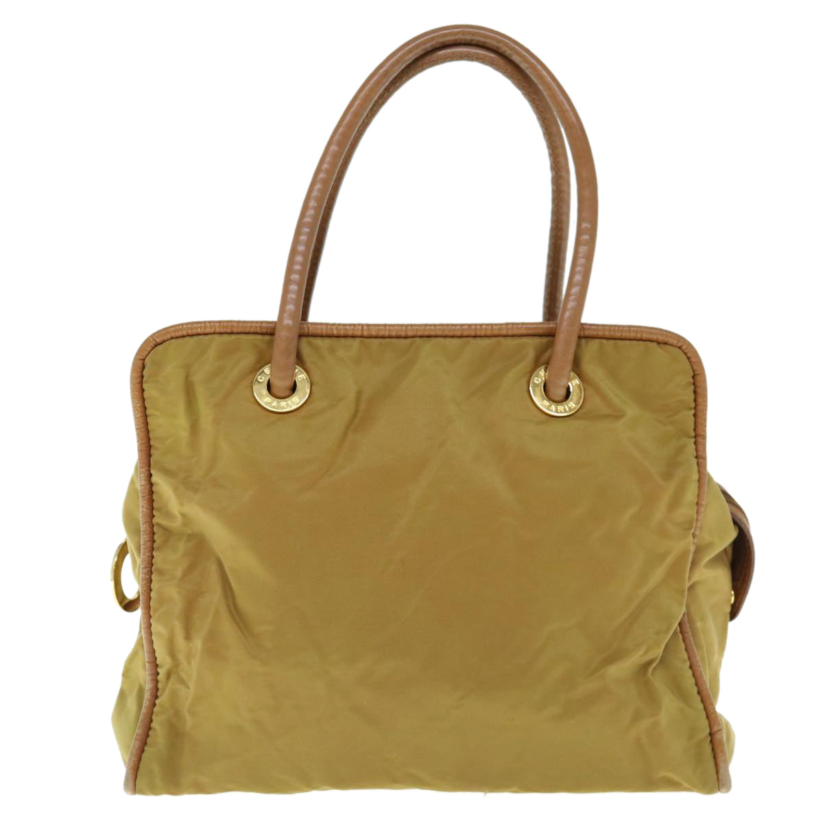 CELINE Hand Bag Nylon Khaki Auth 64274