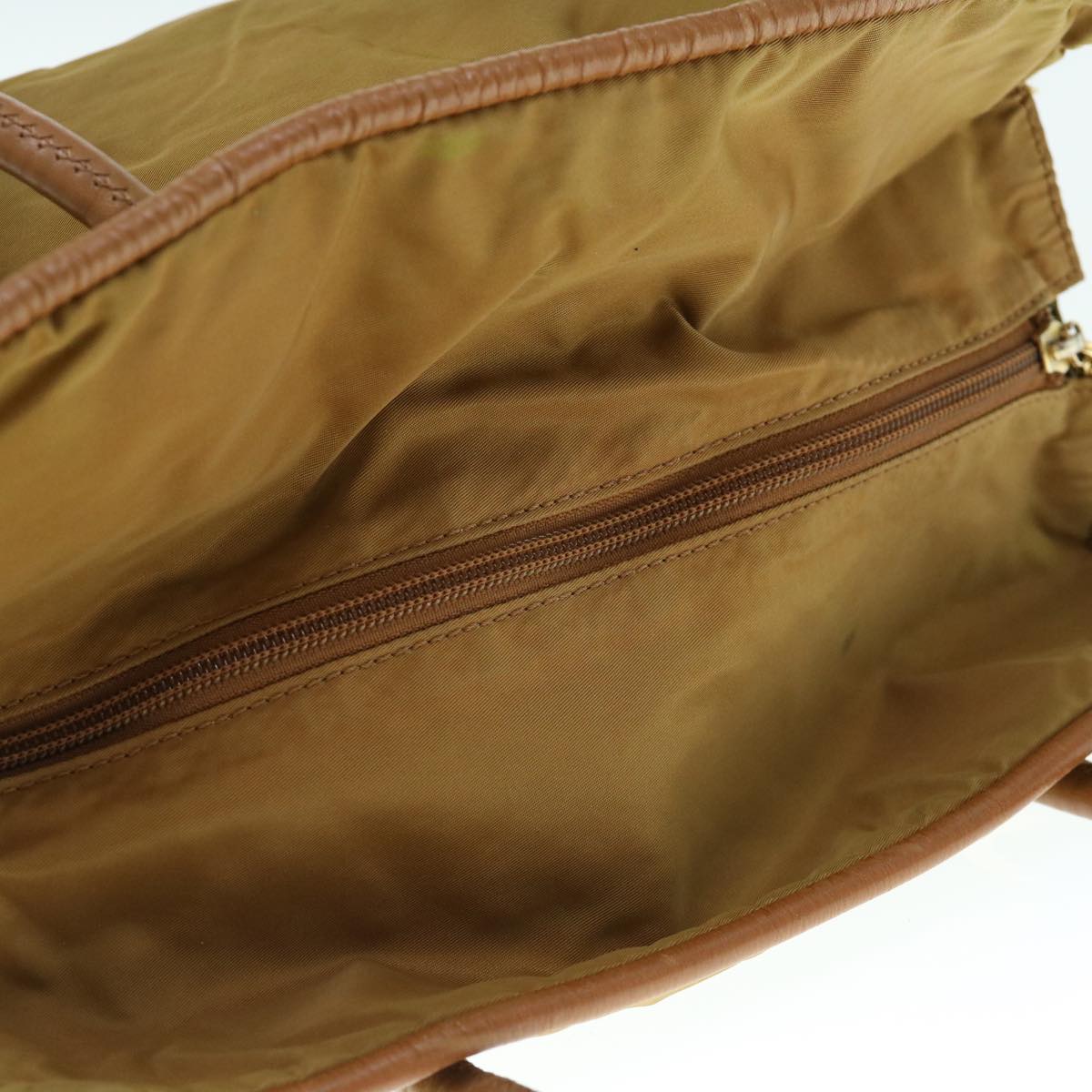 CELINE Hand Bag Nylon Khaki Auth 64274