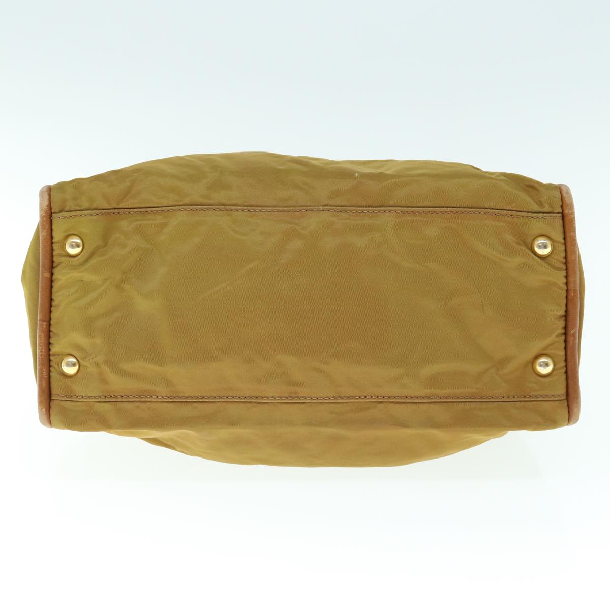 CELINE Hand Bag Nylon Khaki Auth 64274