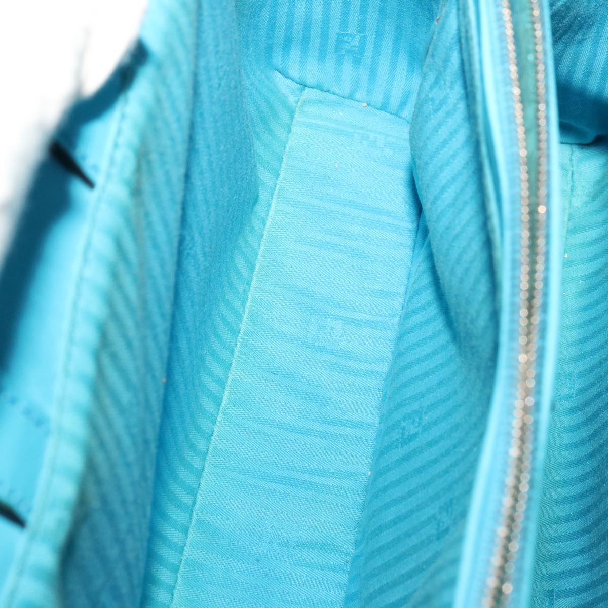 FENDI Petite To Jules Hand Bag Leather 2way Light Blue Auth 64810