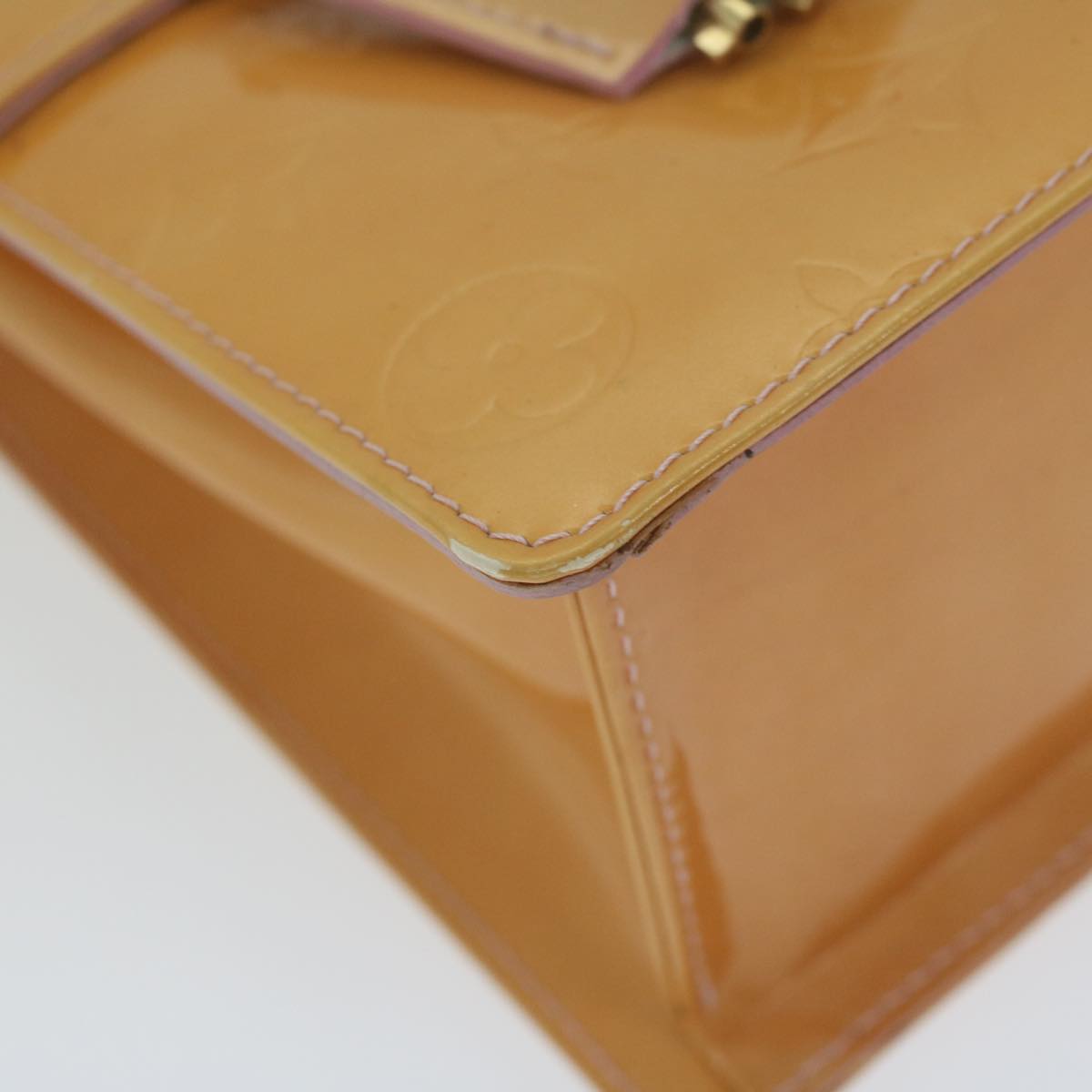 LOUIS VUITTON Vernis Spring Street Hand Bag Marshmallow Pink M91033 Auth 64914