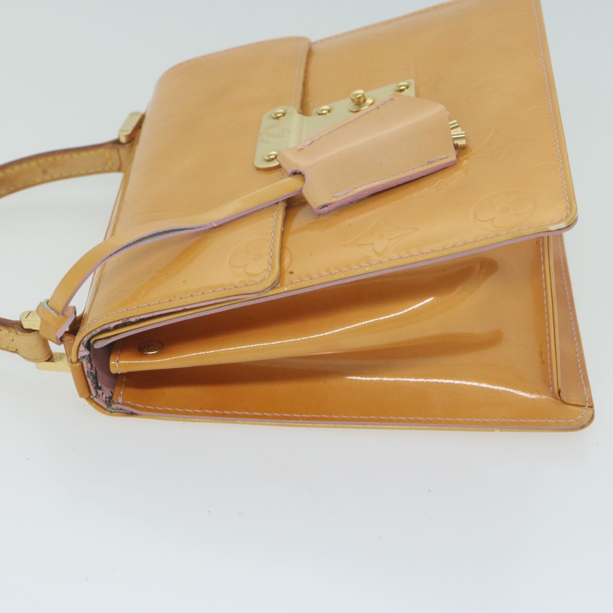 LOUIS VUITTON Vernis Spring Street Hand Bag Marshmallow Pink M91033 Auth 64914