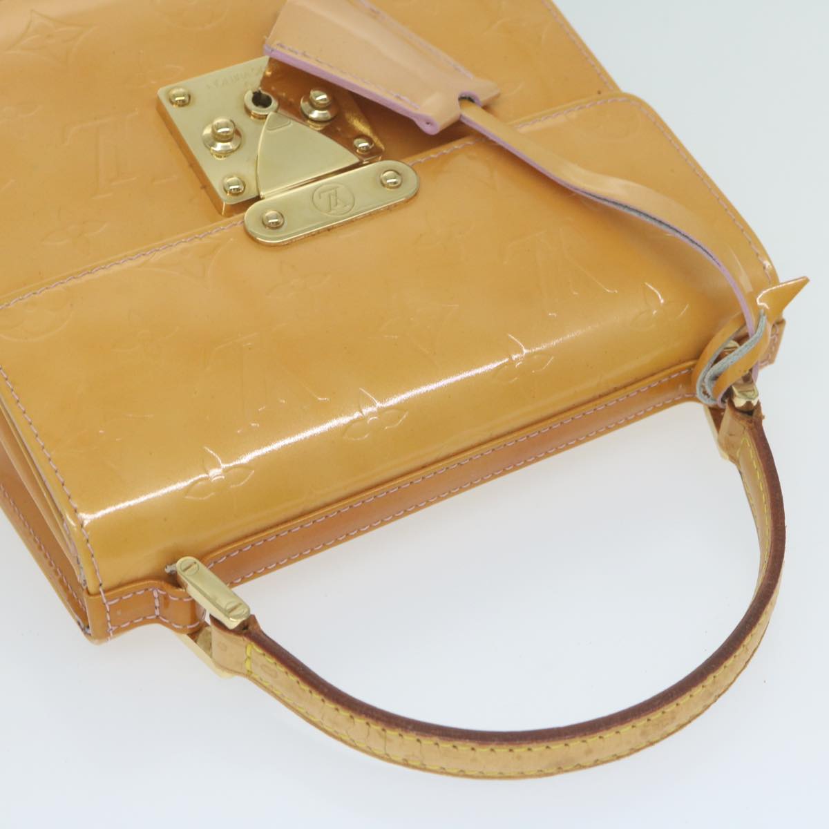 LOUIS VUITTON Vernis Spring Street Hand Bag Marshmallow Pink M91033 Auth 64914