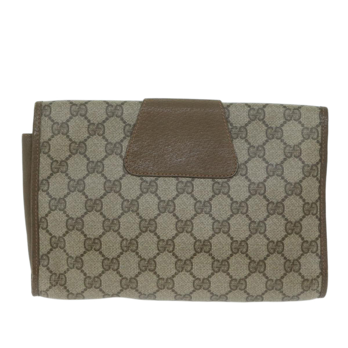 GUCCI GG Supreme Web Sherry Line Clutch Bag Beige Red 89 01 030 Auth 64933