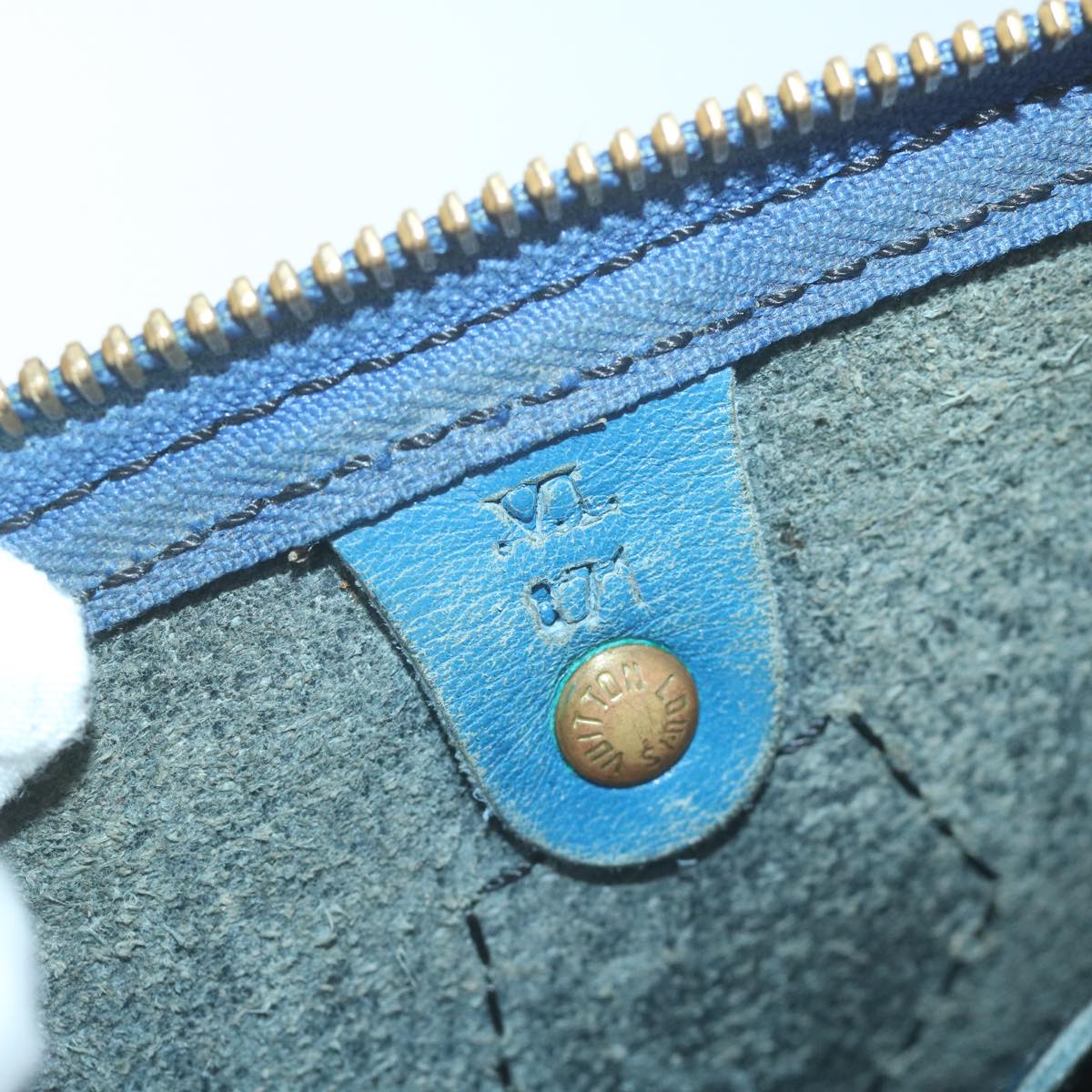 LOUIS VUITTON Epi Speedy 30 Hand Bag Toledo Blue M43005 LV Auth 65008