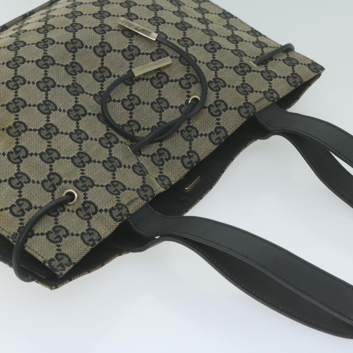 GUCCI GG Canvas Tote Bag Beige 002 1053 Auth 65018