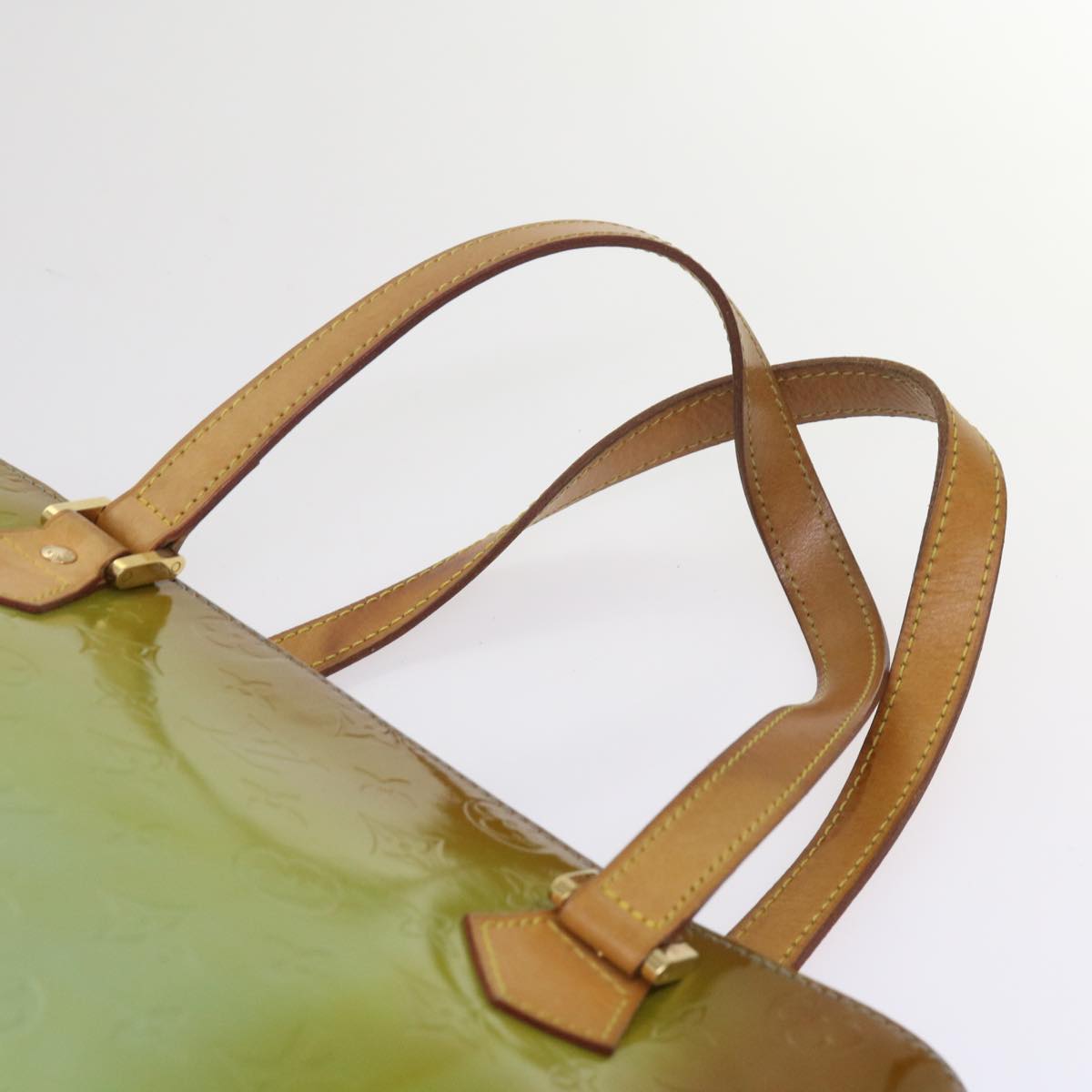 LOUIS VUITTON Monogram Vernis Houston Hand Bag Baby Blue M91005 LV Auth 65064