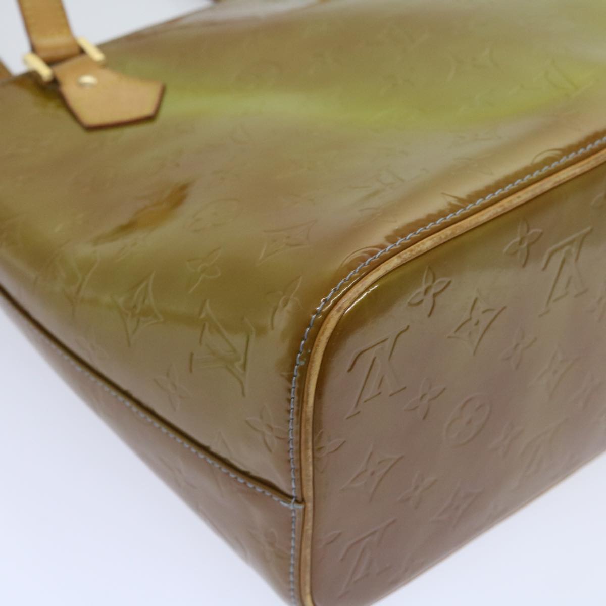 LOUIS VUITTON Monogram Vernis Houston Hand Bag Baby Blue M91005 LV Auth 65064