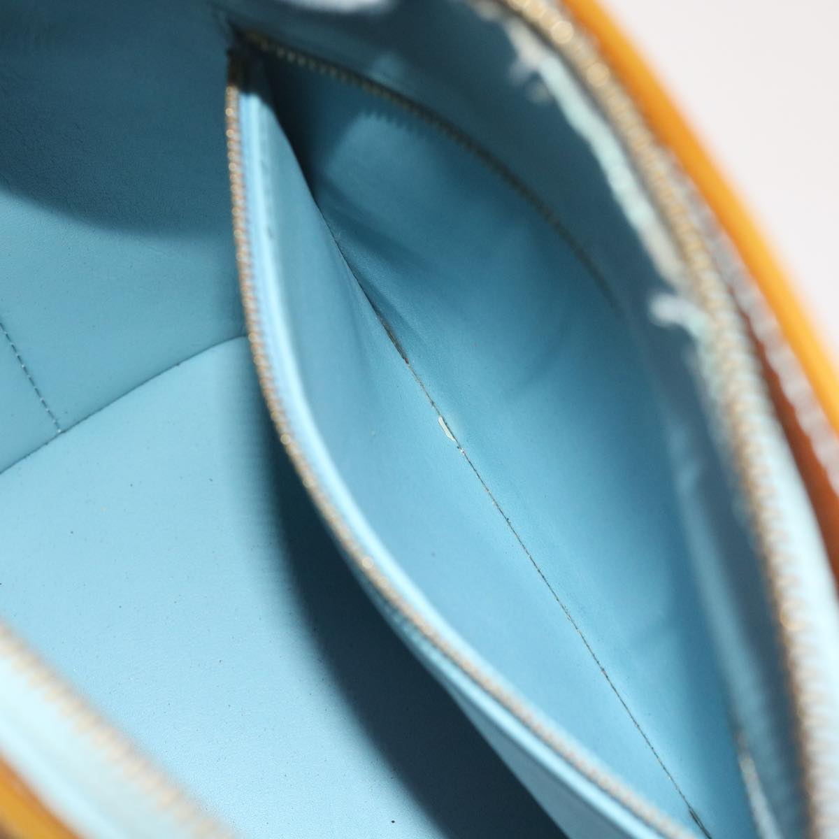 LOUIS VUITTON Monogram Vernis Houston Hand Bag Baby Blue M91005 LV Auth 65064