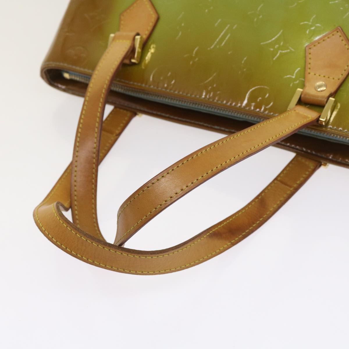LOUIS VUITTON Monogram Vernis Houston Hand Bag Baby Blue M91005 LV Auth 65064