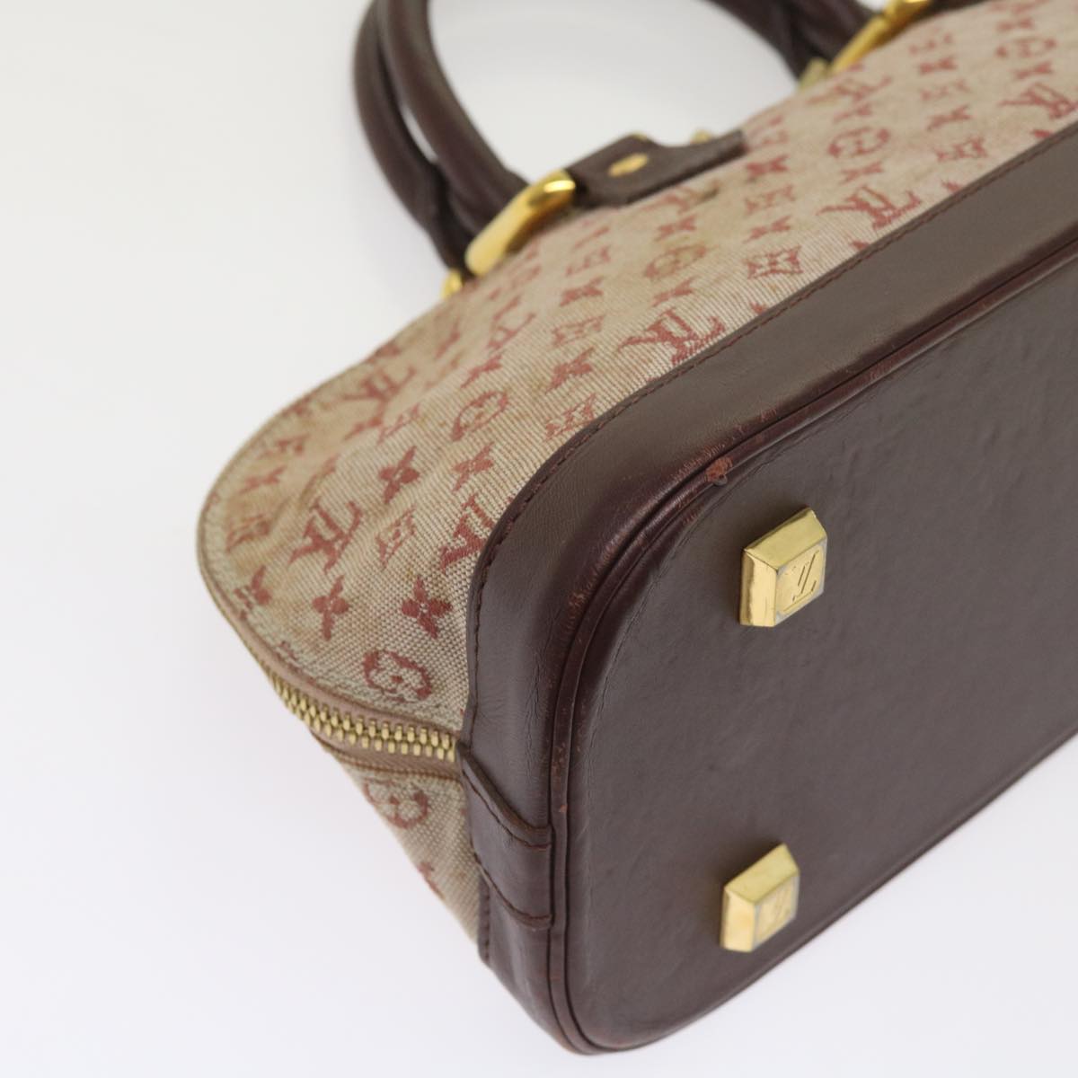 LOUIS VUITTON Monogram Mini Alma Ron Hand Bag Red M92207 LV Auth 65126