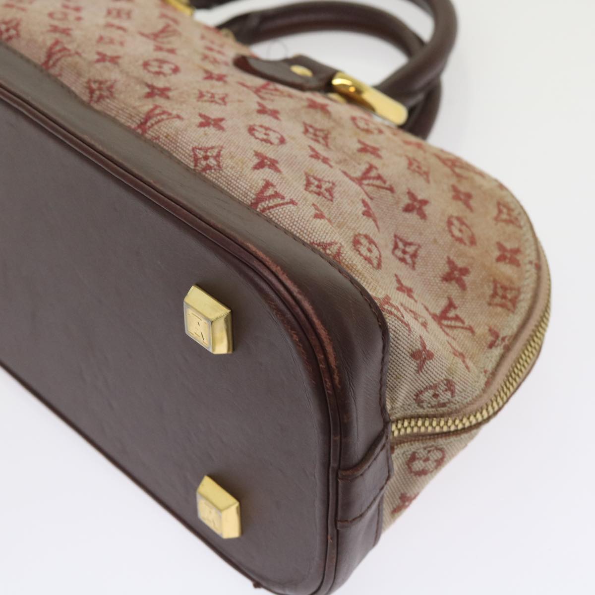 LOUIS VUITTON Monogram Mini Alma Ron Hand Bag Red M92207 LV Auth 65126