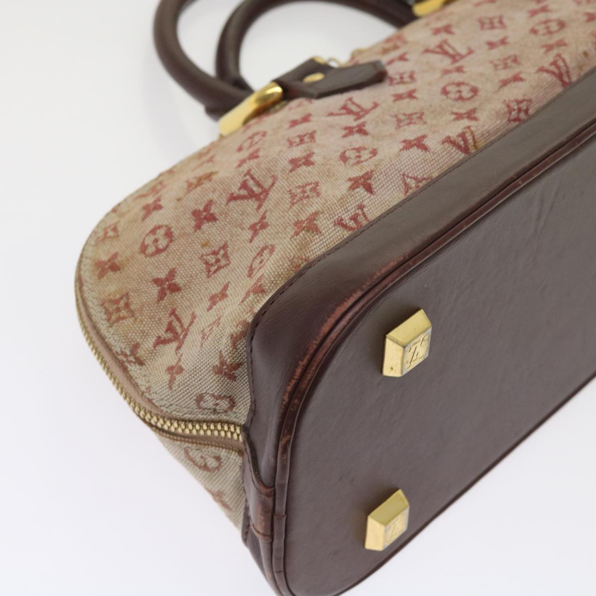 LOUIS VUITTON Monogram Mini Alma Ron Hand Bag Red M92207 LV Auth 65126