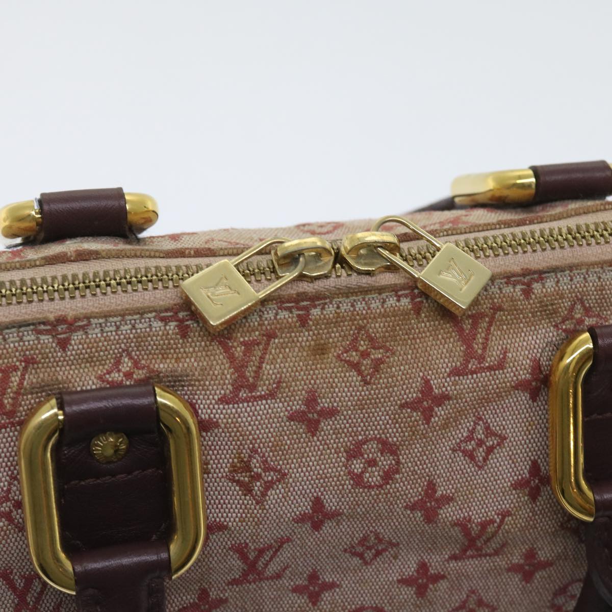 LOUIS VUITTON Monogram Mini Alma Ron Hand Bag Red M92207 LV Auth 65126