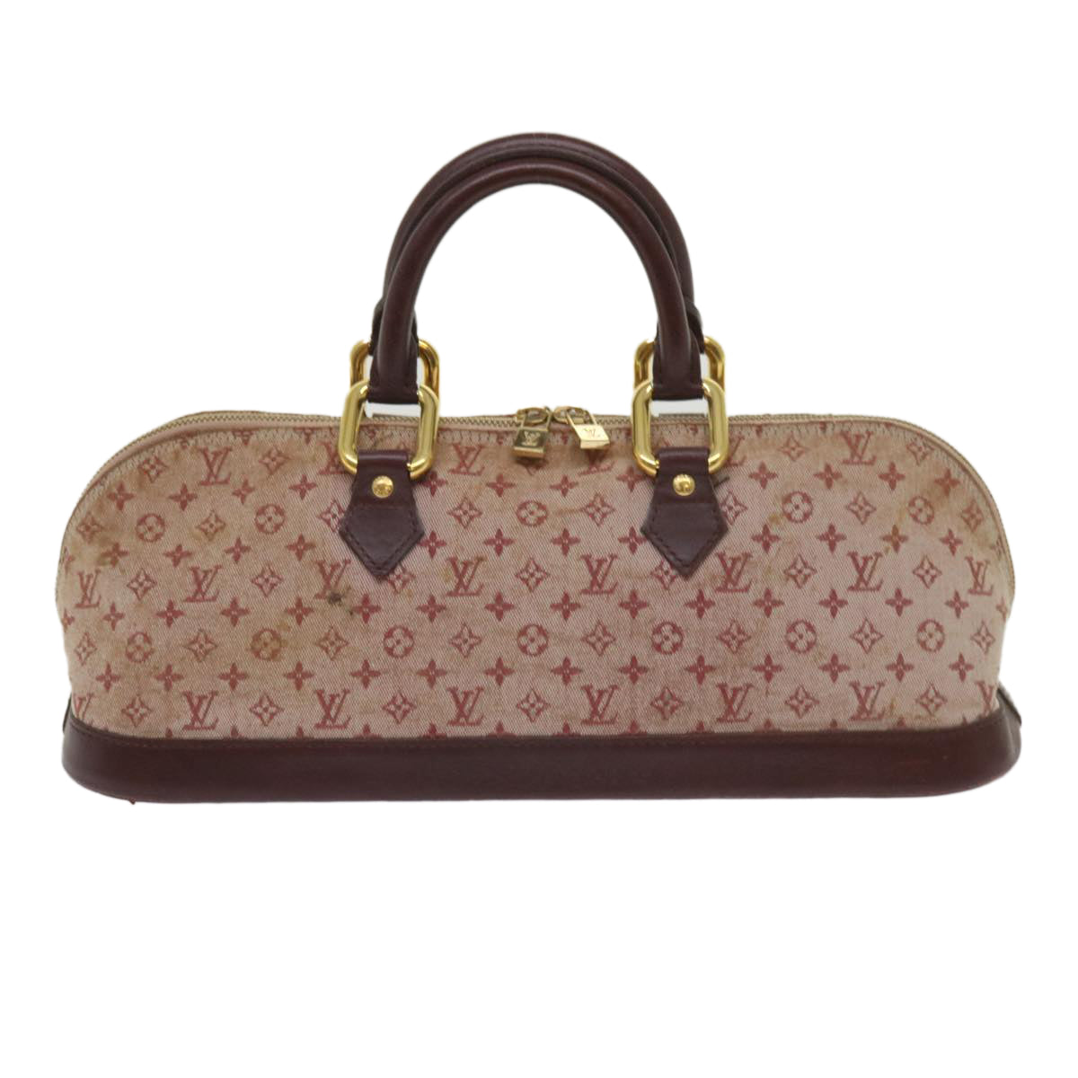 LOUIS VUITTON Monogram Mini Alma Ron Hand Bag Red M92207 LV Auth 65126