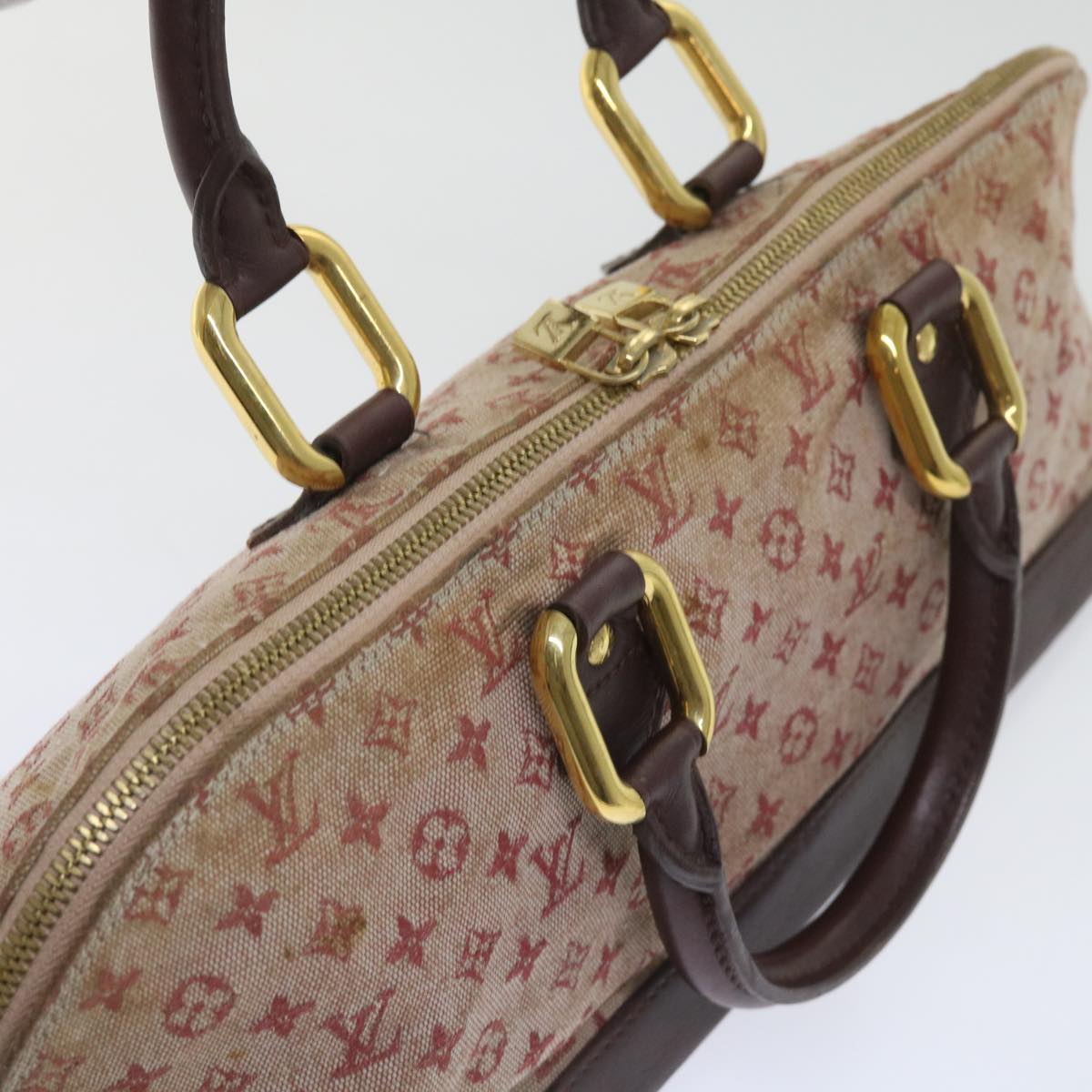 LOUIS VUITTON Monogram Mini Alma Ron Hand Bag Red M92207 LV Auth 65126