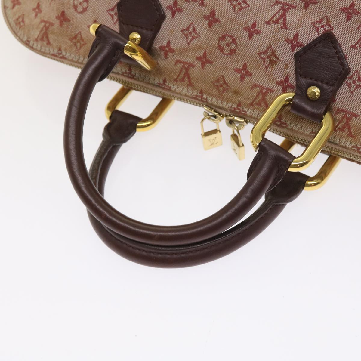 LOUIS VUITTON Monogram Mini Alma Ron Hand Bag Red M92207 LV Auth 65126