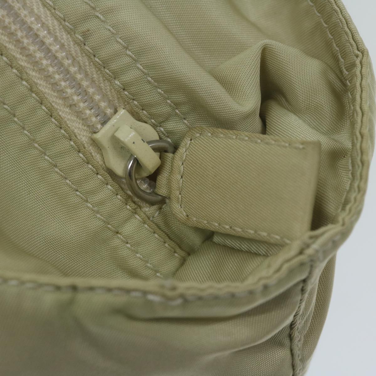 PRADA Tote Bag Nylon Cream Auth 65170