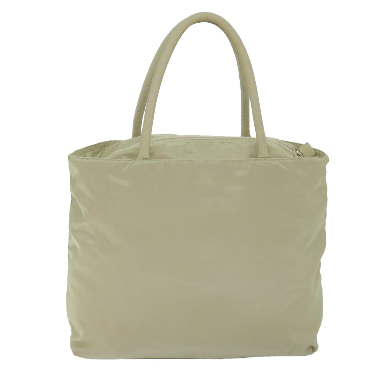 PRADA Tote Bag Nylon Cream Auth 65170
