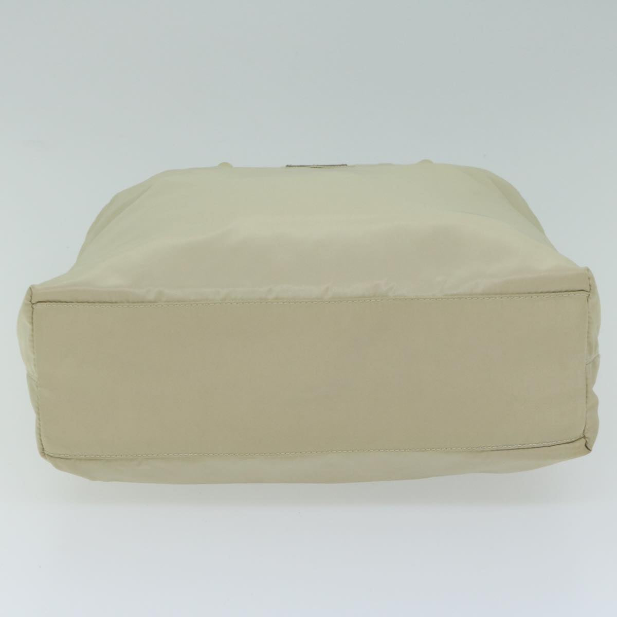 PRADA Tote Bag Nylon Cream Auth 65170