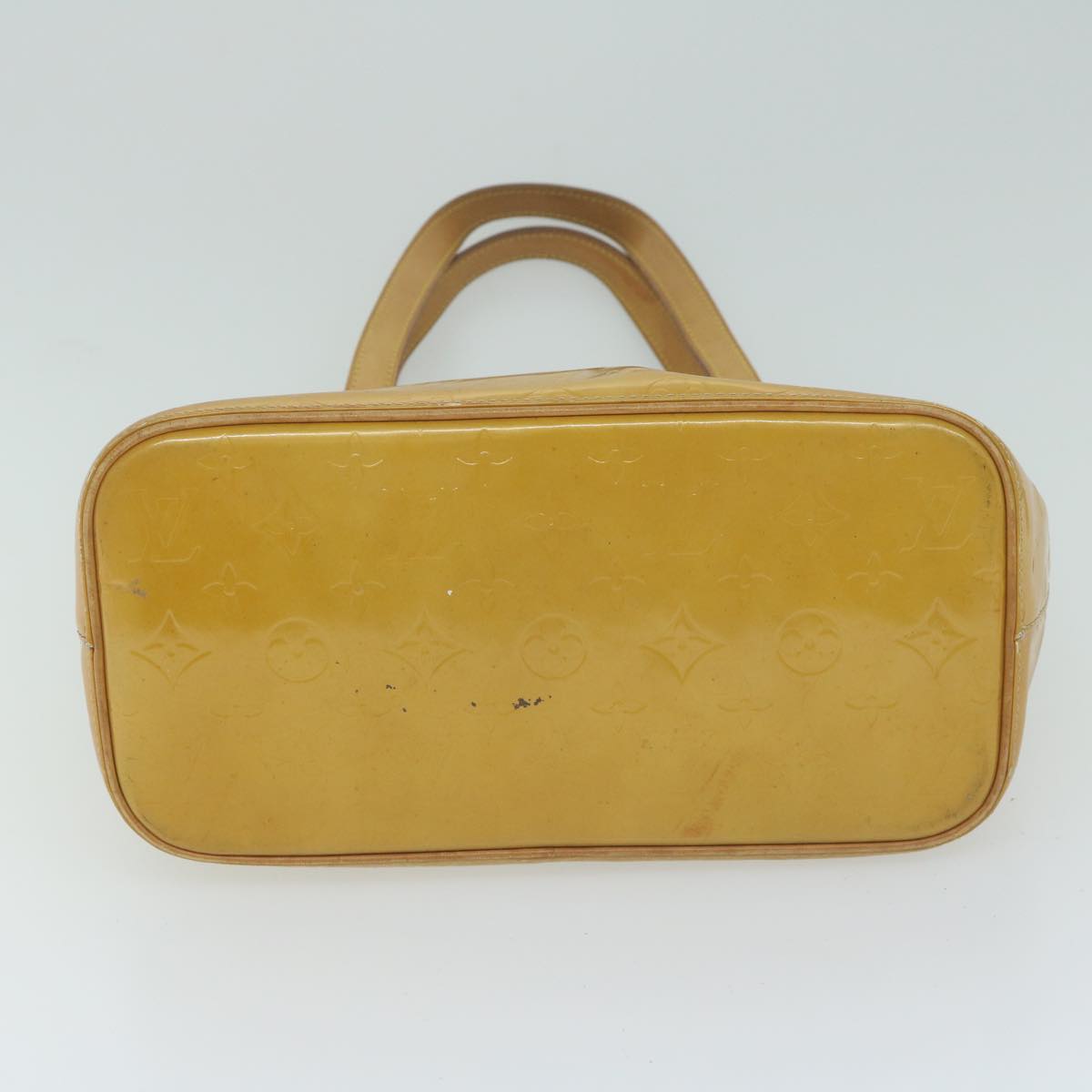 LOUIS VUITTON Monogram Vernis Houston Hand Bag Beige M91004 LV Auth 65193