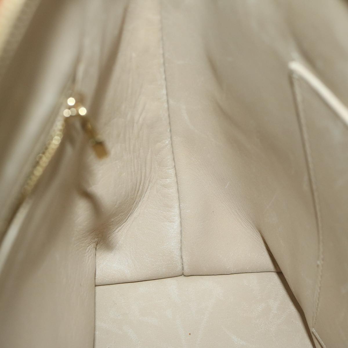 LOUIS VUITTON Monogram Vernis Houston Hand Bag Beige M91004 LV Auth 65193