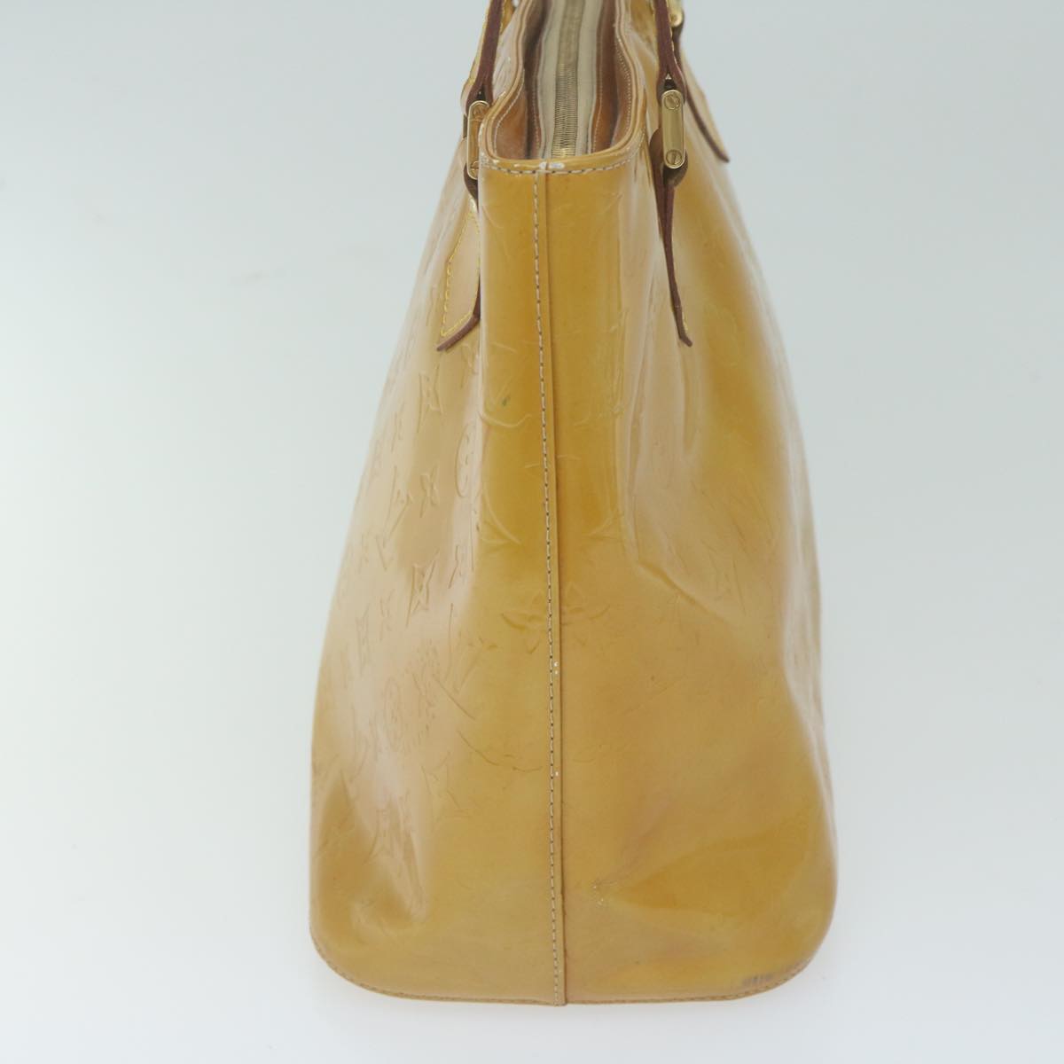 LOUIS VUITTON Monogram Vernis Houston Hand Bag Beige M91004 LV Auth 65193