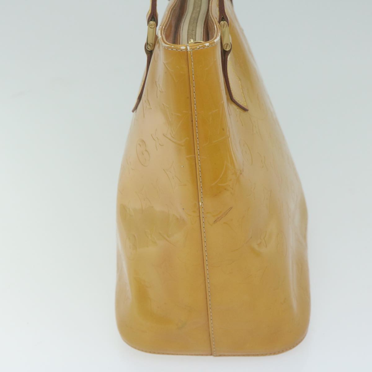 LOUIS VUITTON Monogram Vernis Houston Hand Bag Beige M91004 LV Auth 65193