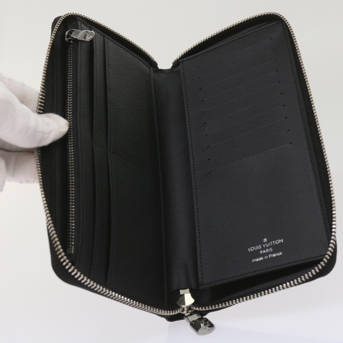 LOUIS VUITTON Monogram Eclipse Zippy Wallet Vertical Wallet M62295 Auth 65226SM