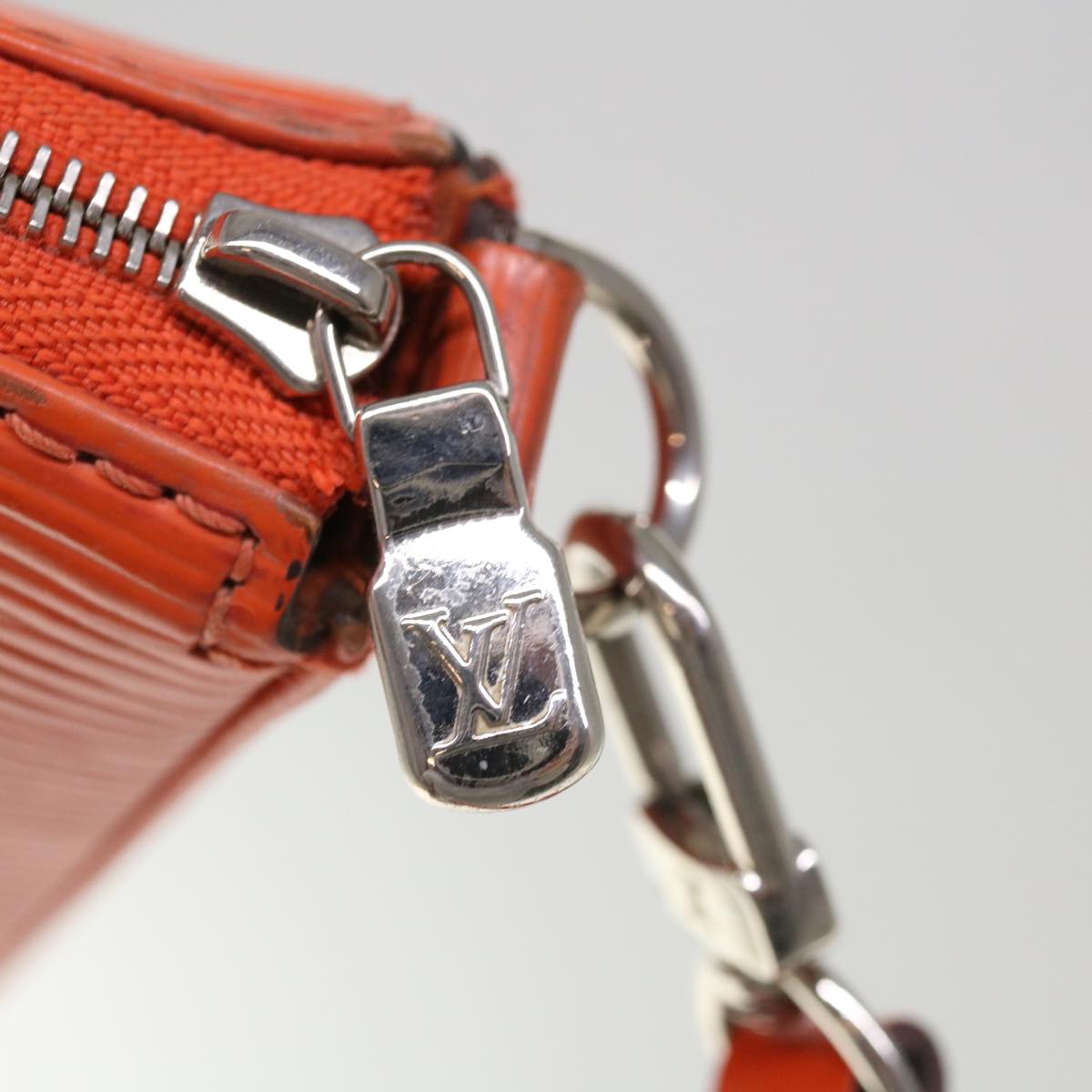 LOUIS VUITTON Epi Pochette Accessoires Pouch Orange Pimon M40778 LV Auth 65403
