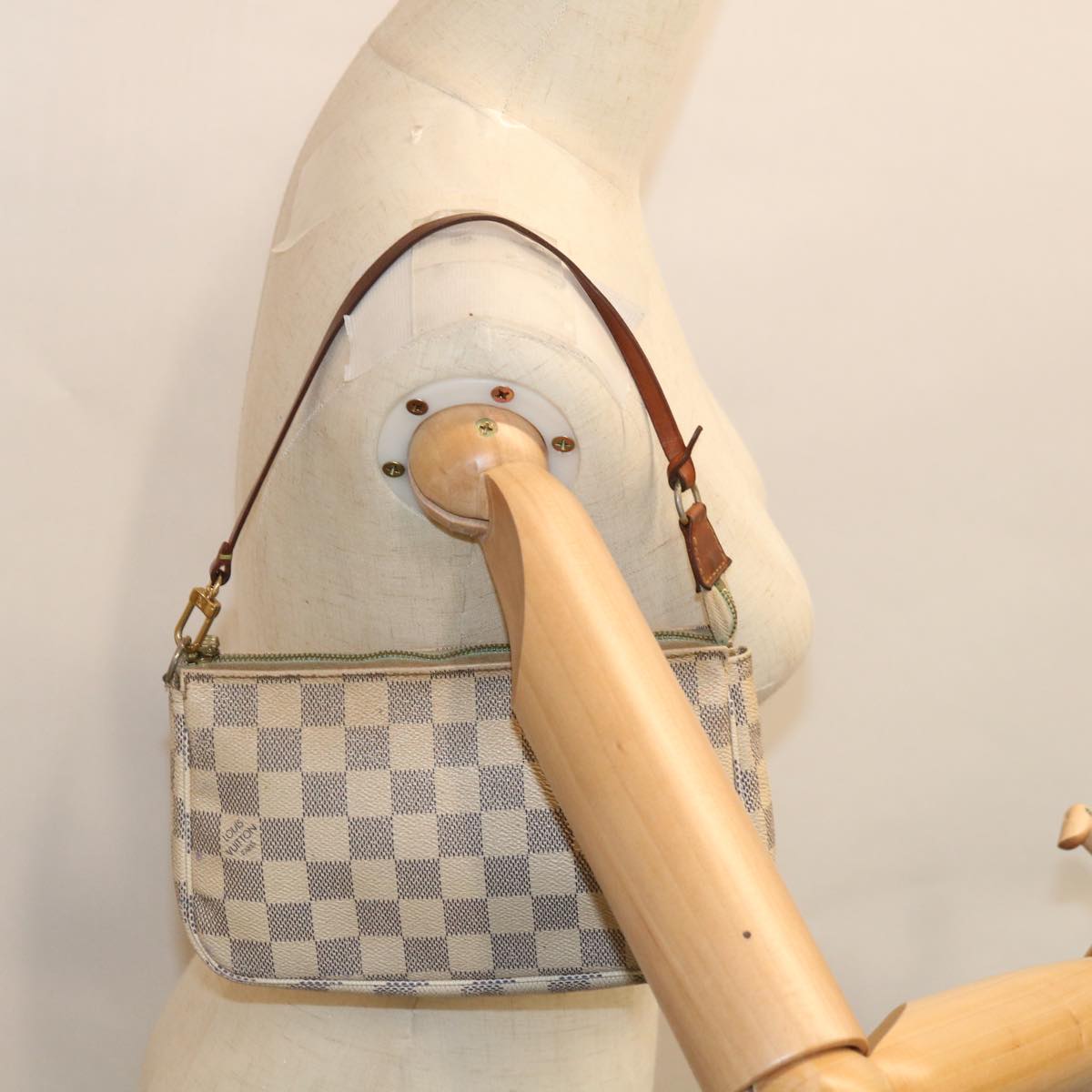 LOUIS VUITTON Damier Azur Pochette Accessoires Pouch N51986 LV Auth 65457