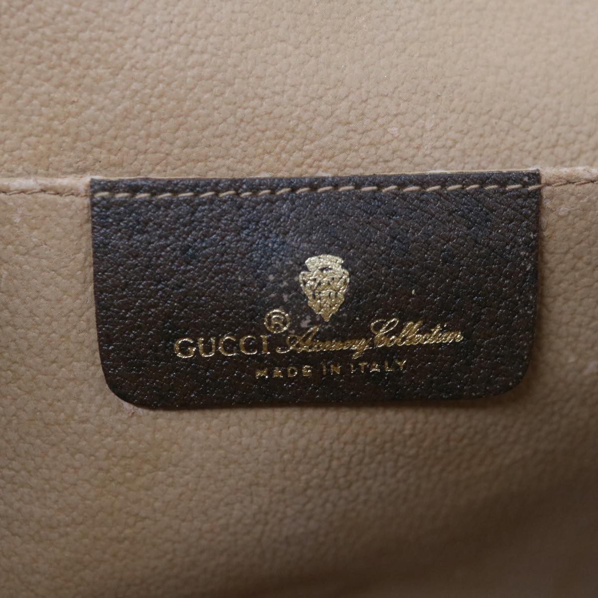 GUCCI GG Supreme Web Sherry Line Clutch Bag PVC Beige Red 156 01 031 Auth 65626