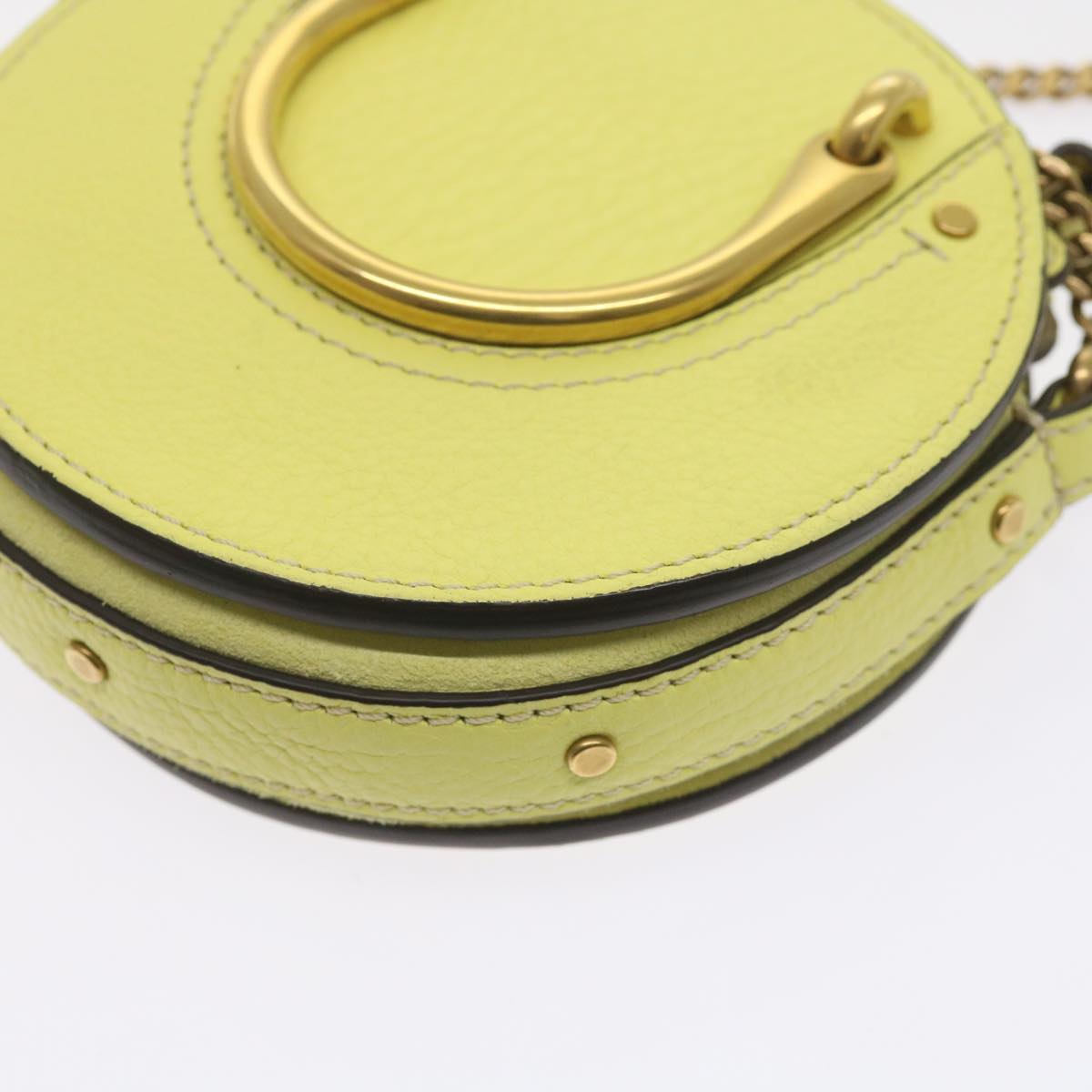 Chloe Pixy Hand Bag Suede Leather 2way Yellow Auth 65664V