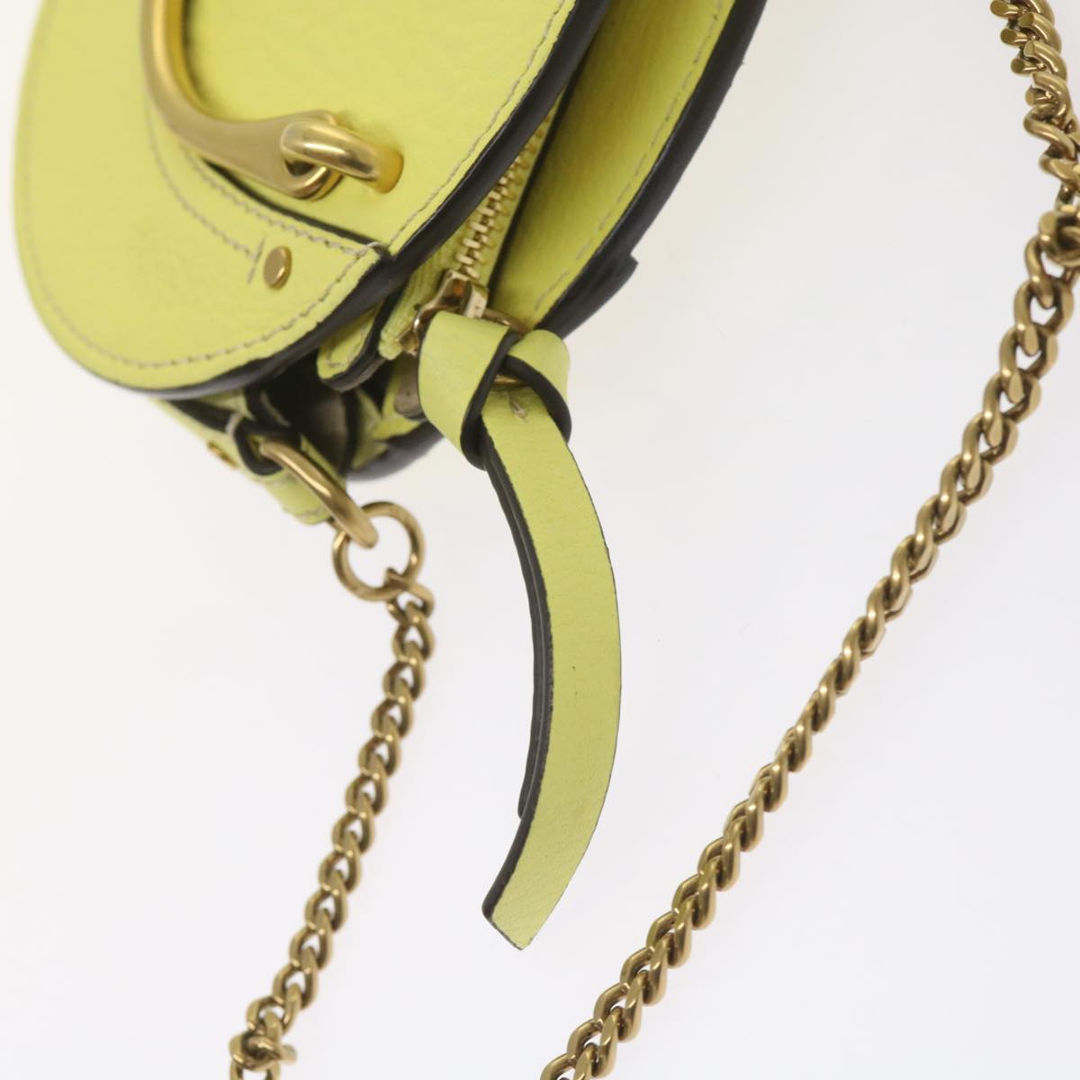 Chloe Pixy Hand Bag Suede Leather 2way Yellow Auth 65664V
