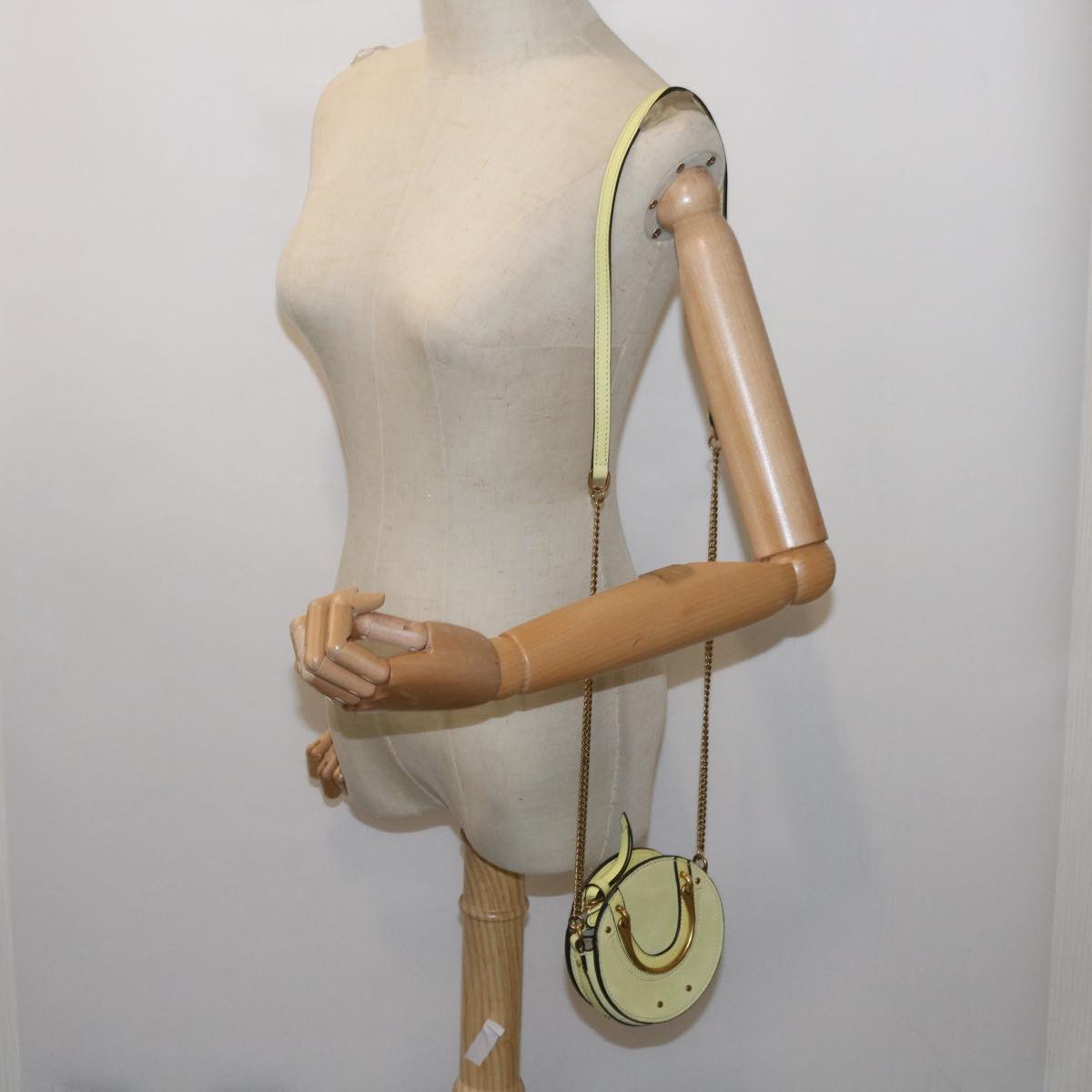 Chloe Pixy Hand Bag Suede Leather 2way Yellow Auth 65664V