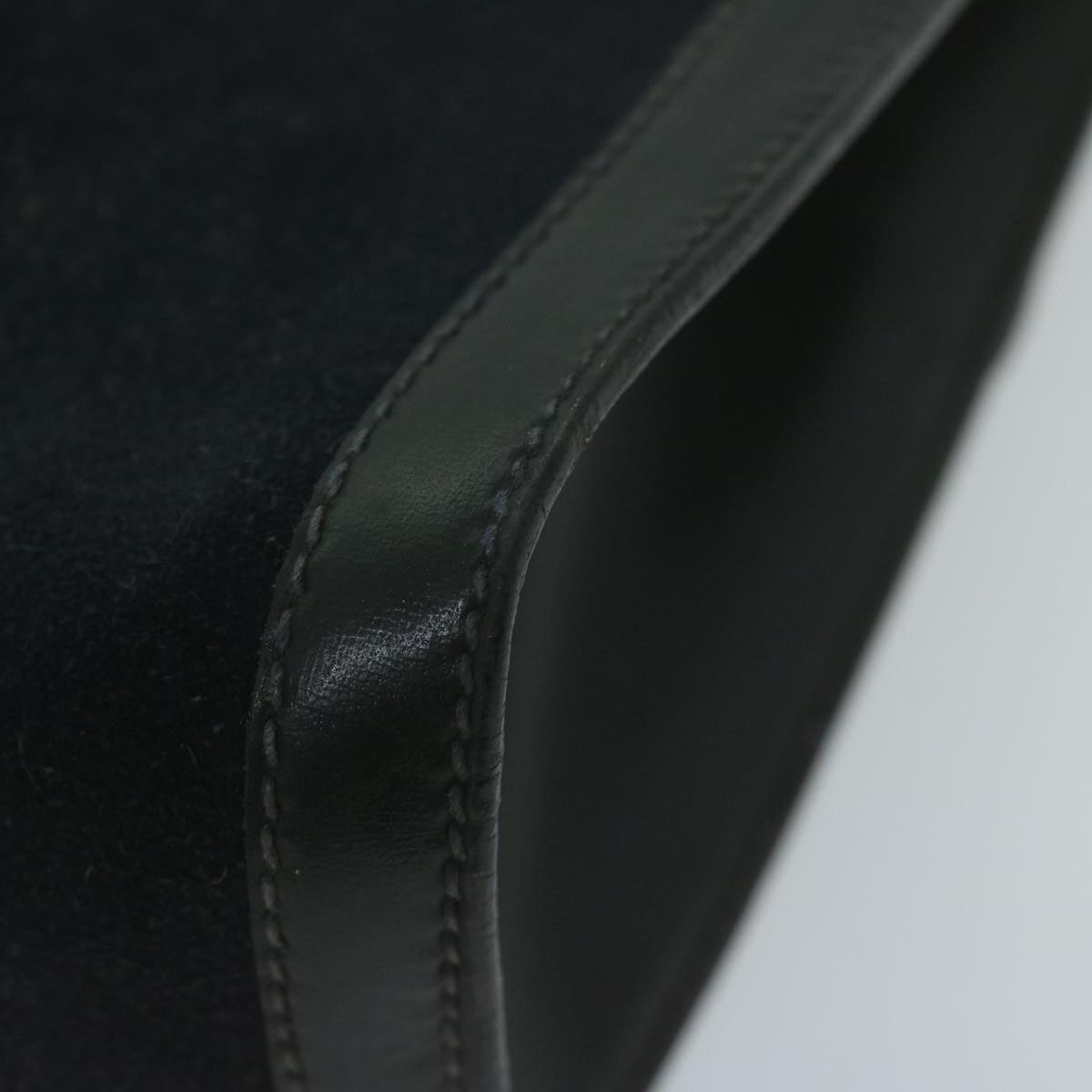 GUCCI Sherry Line Clutch Bag Suede Black Red Navy 37 014 3088 Auth 65806