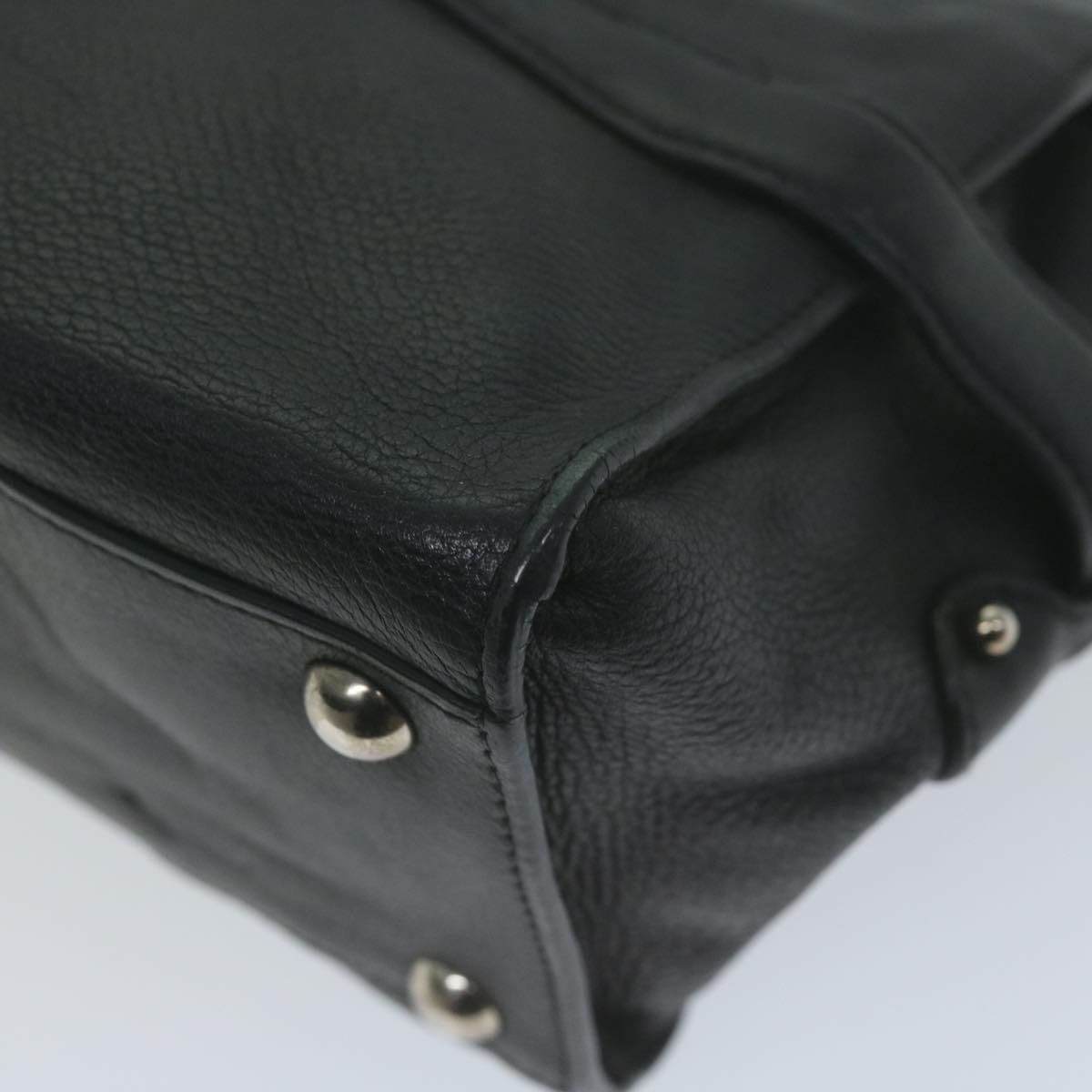 Salvatore Ferragamo Gancini Shoulder Bag Leather Black Auth 65855
