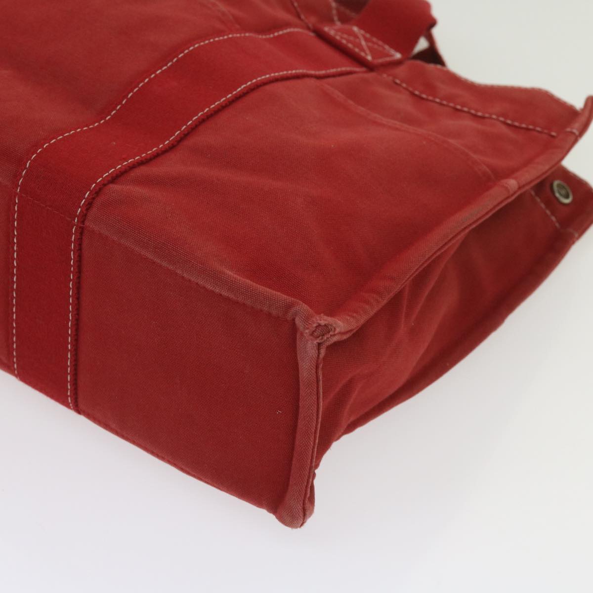 HERMES Deauville MM Tote Bag Canvas Red Auth 65875