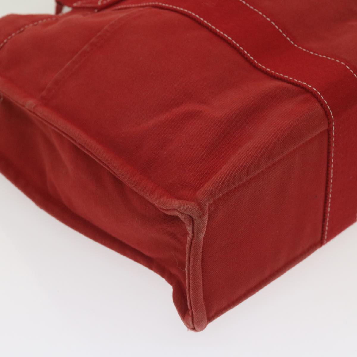 HERMES Deauville MM Tote Bag Canvas Red Auth 65875