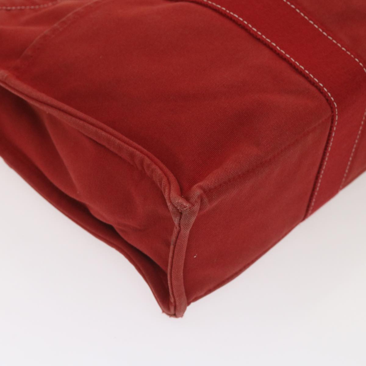 HERMES Deauville MM Tote Bag Canvas Red Auth 65875