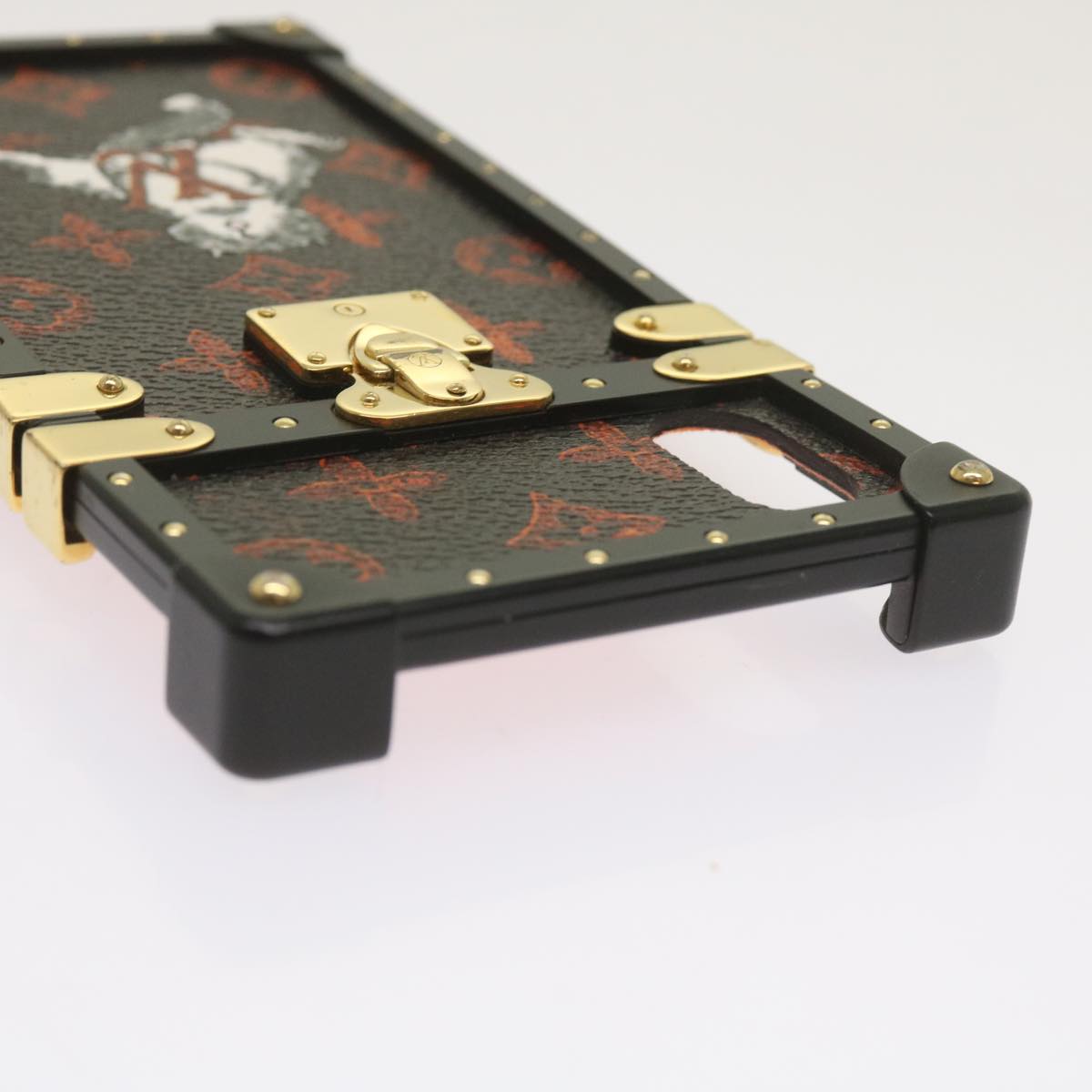 LOUIS VUITTON Transformed Monogram Cat Eye Trunk iPhone Case M63891 Auth 66181