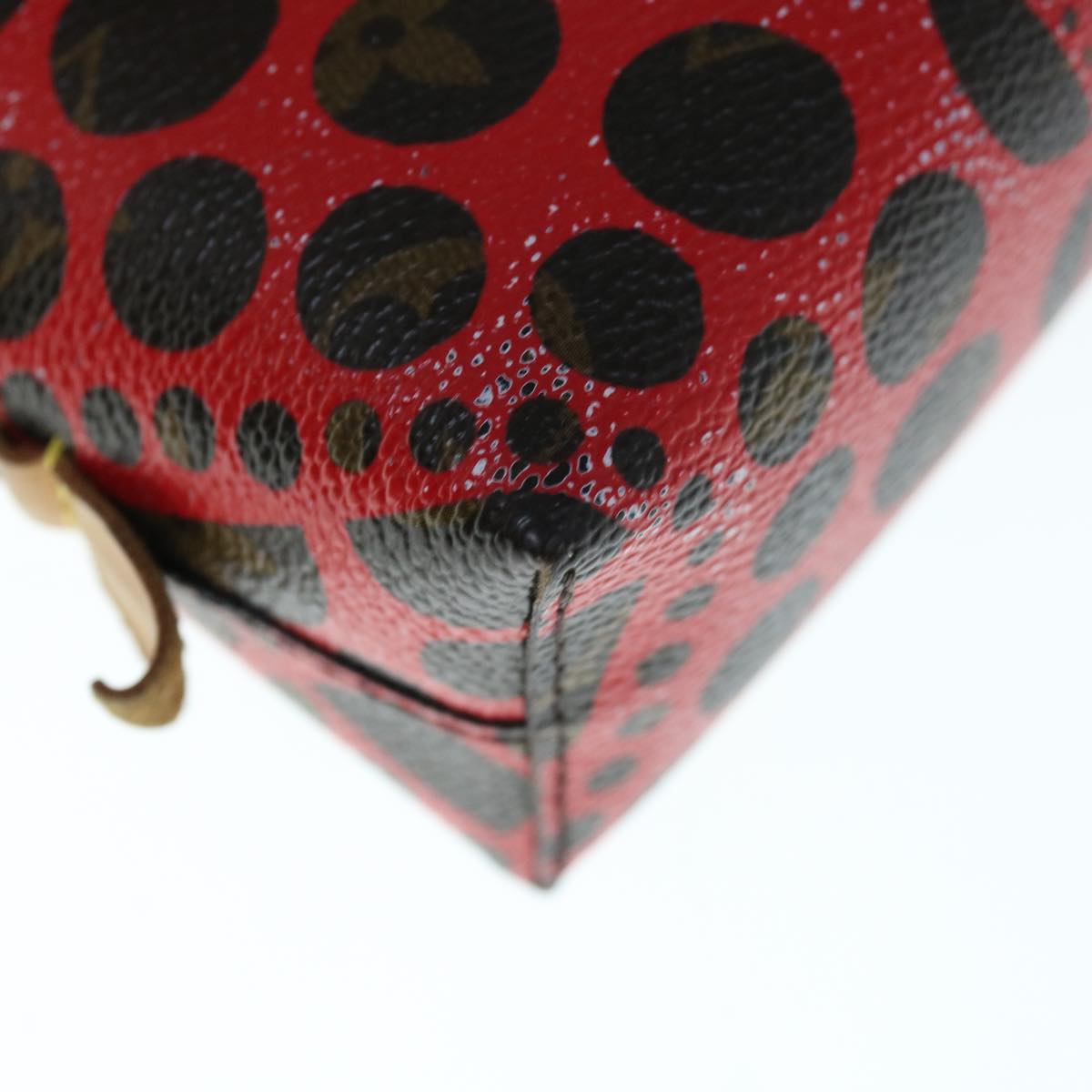 LOUIS VUITTON Monogram Yayoi Kusama Pochette Cosmetic PM Red M47347 Auth 66259