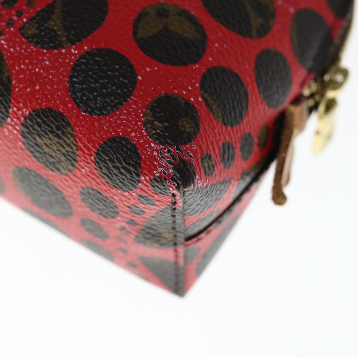 LOUIS VUITTON Monogram Yayoi Kusama Pochette Cosmetic PM Red M47347 Auth 66259