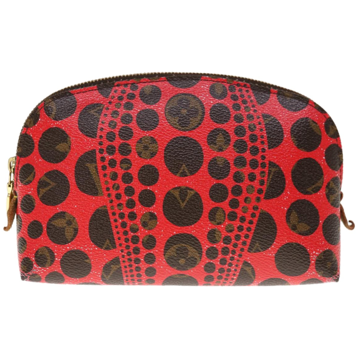 LOUIS VUITTON Monogram Yayoi Kusama Pochette Cosmetic PM Red M47347 Auth 66259